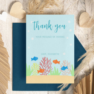Sea Life Baby Shower Thank You Card