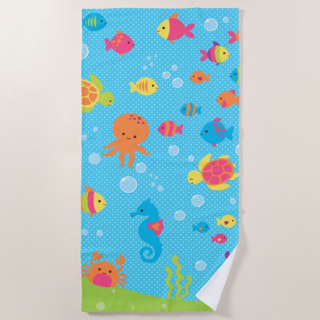 Sea Life Beach Towel (Front)