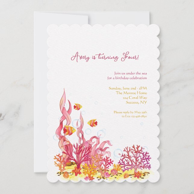 Sea Life Birthday Invitation (Front)