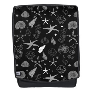Sea Life Black Pattern Backpack