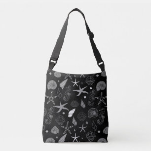 Sea Life Black Pattern Crossbody Bag