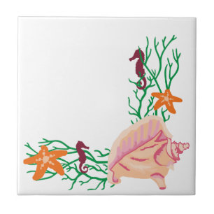 Sea Life Corner Ceramic Tile