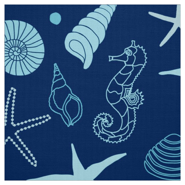 Sea Life (Dark) Personalised Fabric (Swatch)