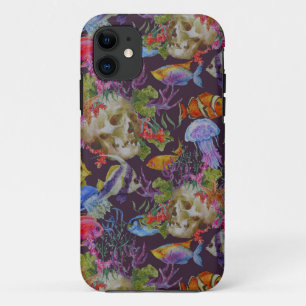 Sea Life Grunge Pattern iPhone 11 Case