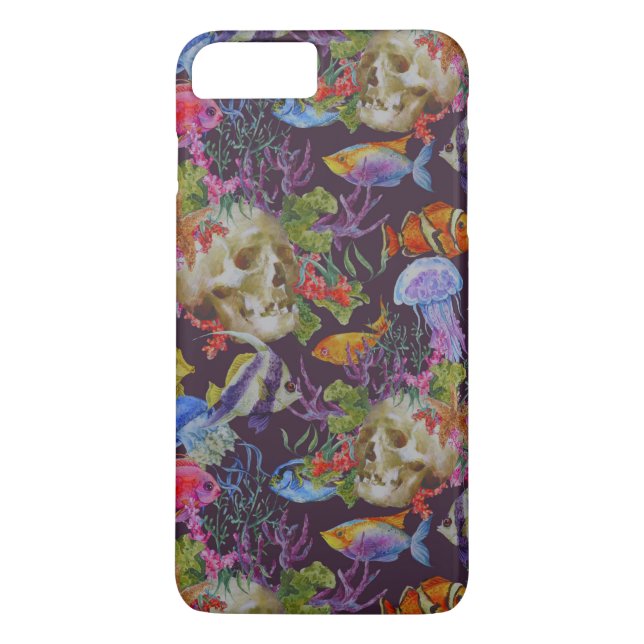 Sea Life Grunge Pattern Case-Mate iPhone Case (Back)