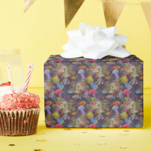 Sea Life Grunge Pattern Wrapping Paper