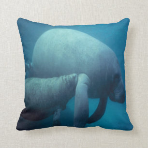 SEA LIFE- manatee-mother and calf Cushion