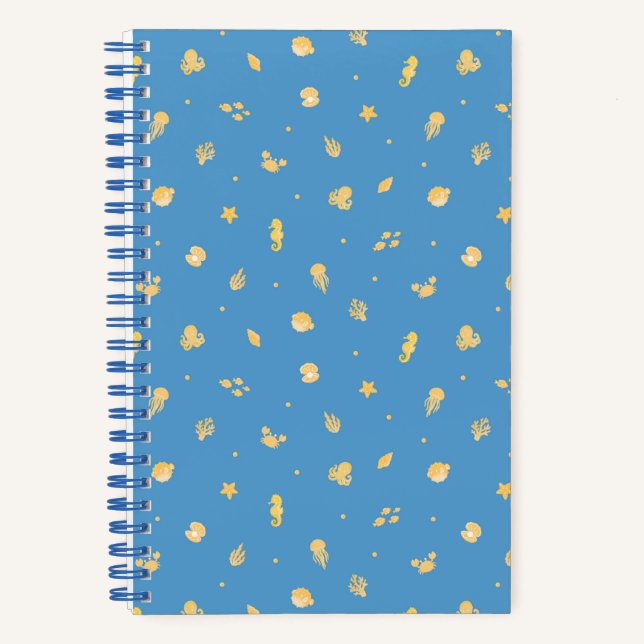 Sea Life Navy Notebook (Front)