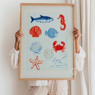 Sea Life Ocean Painting Wall Art – Coastal Underwa