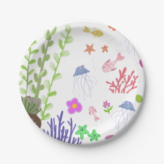 sea life paper plate