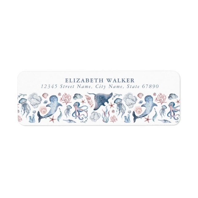 Sea Life Return Address Labels (Front)