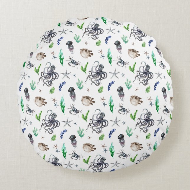 SEA LIFE ROUND CUSHION (Front)