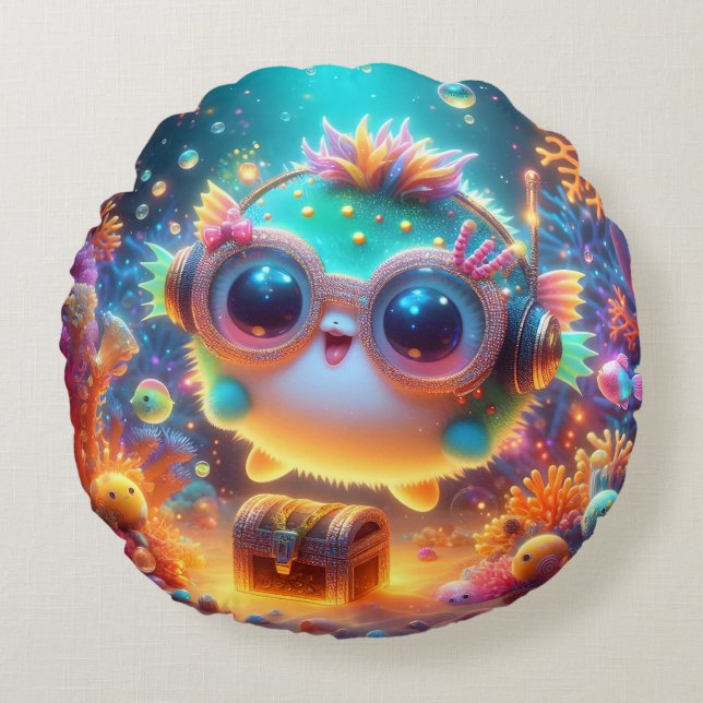 Sea Life  Round Cushion (Front)