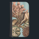 Sea Life Silhouette Samsung S4 Wallet Case<br><div class="desc">This art print displays the finest things in nature within the ocean. Find all the different types of sea life in this image including a Conch Seashell,  Sand Dollars,  and Reefs buried deep in the sea. This art collection is a must have in your next Zazzle products.</div>