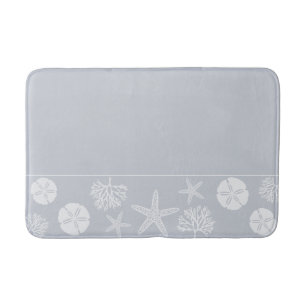 Sea Life Silhouettes (Coastal Grey) Bath Mat