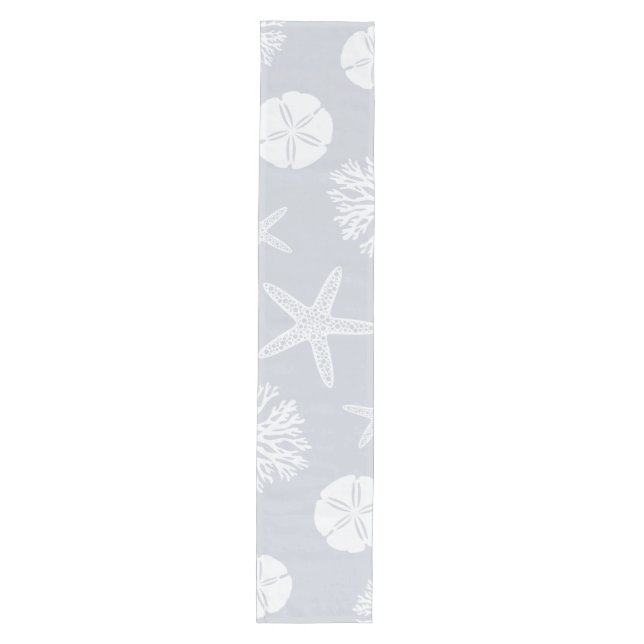Sea Life Silhouettes (Coastal Grey) Medium Table Runner (Front)