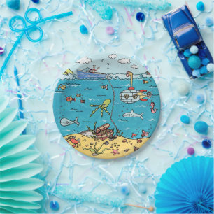 Sea Life Themed Paper Plates