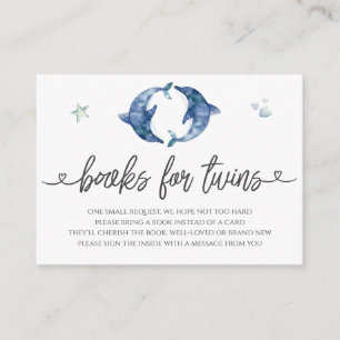 Sea Life Twins Baby Shower Books for Baby Enclosure Card