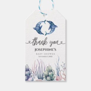 Sea Life Twins Baby Shower Favor Gift Tags