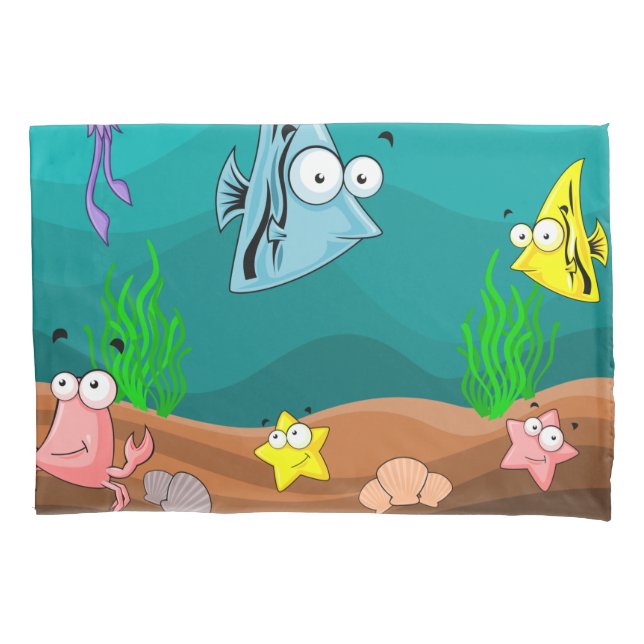 Sea Life Under the Sea Personalised Pillowcase (Front)
