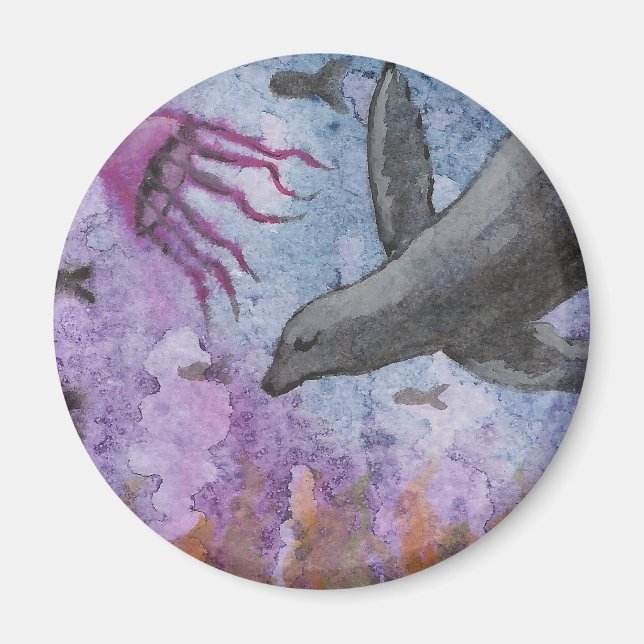 Sea lion and octopus magnet (Front)
