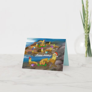 Sea Lion Ocean Holiday Greetings Card