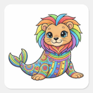 SEA LION SQUARE STICKER