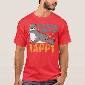 Sea Lions Happy Marine Biologist Gift retro T-Shirt