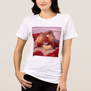 Sea lions in love Tri-Blend shirt