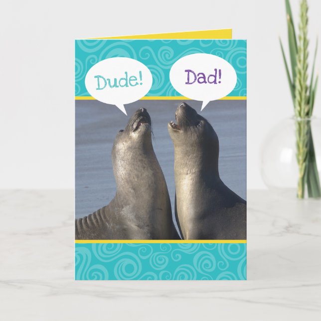 Sea Lions- Love Hanging With Dad Father's Day Card (Front)