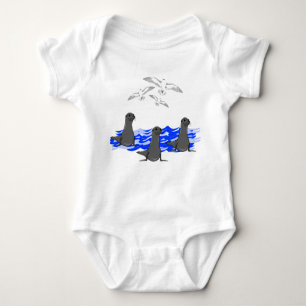Sea Lions Ocean & Seagulls Baby Bodysuit