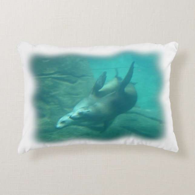 Sea Lions Throw Pillow (Front)