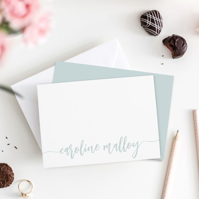 Sea | Modern Scripted Name Personalised Card (Creator Uploaded)