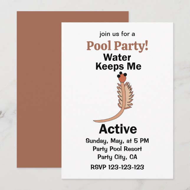 Sea Monkeys Brine Shrimp Water Keeps Me Active  Invitation (Front/Back)