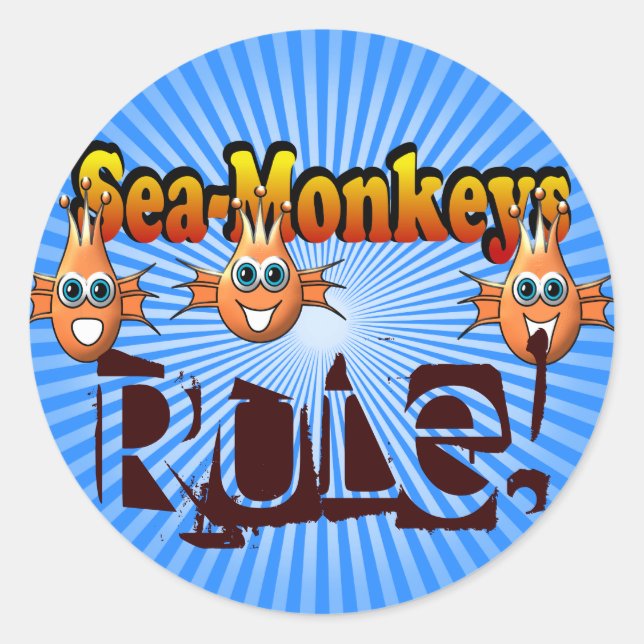 Sea Monkeys Monkees Design Classic Round Sticker (Front)