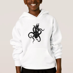 Sea Monster Blue and Black Kraken with Ship