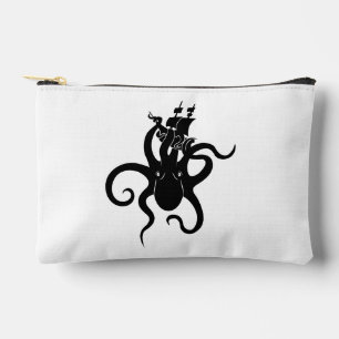 Sea Monster Blue and Black Kraken with Ship Accessory Pouch