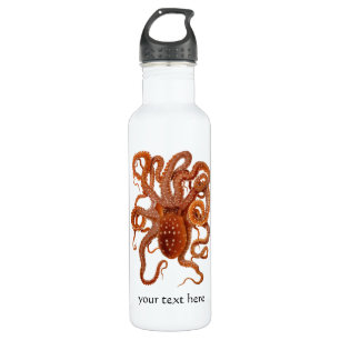 Sea monster octopus - custom text 710 ml water bottle