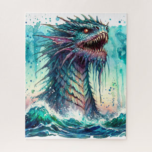 Sea Monster Rising From Ocean Jigsaw Puzzle