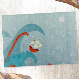 Sea Monster Sailing Cutting Board