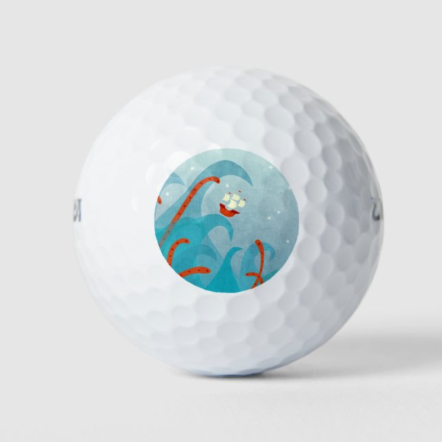 Sea Monster Sailing Golf Balls (Front)
