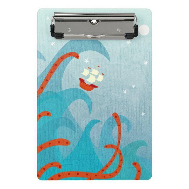 Sea Monster Sailing Mini Clipboard (Front)