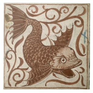 Sea Monster (w/c on paper) Ceramic Tile