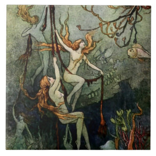 “Sea Nymphs” by Warwick Goble Ceramic Tile