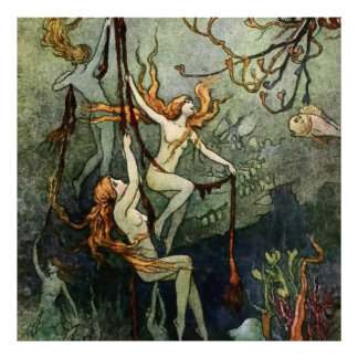 “Sea Nymphs” by Warwick Goble Photo Print