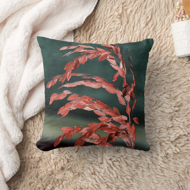 Sea Oats Abstract Throw Pillow (Blanket)