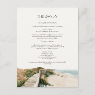 Sea Oats Boardwalk Outer Banks Wedding Details  Enclosure Card