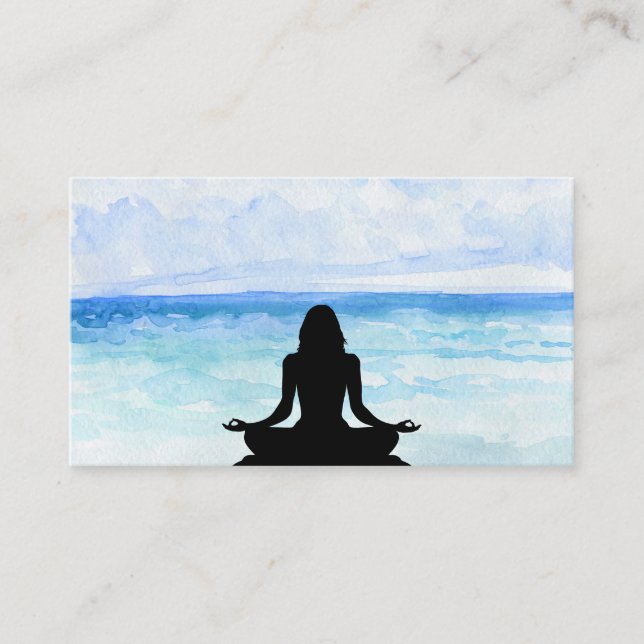 *~*  Sea Ocean Beach Mindfulness Meditation Yoga Business Card (Front)