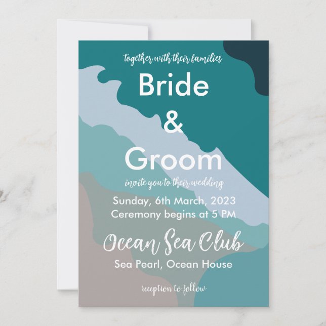 Sea Ocean Beach Wedding Invitation (Front)