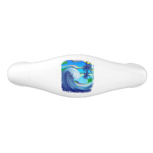 Sea Ocean big Wave Water Ceramic Drawer Pull